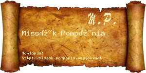 Missák Pompónia névjegykártya